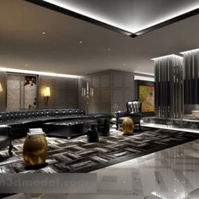 Luxury Living Room Design -sisustus 3D-malli