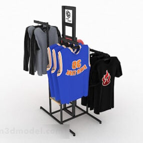 Stojak na czarne ubrania w centrum handlowym Model 3D