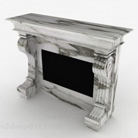 Marble Fireplace V1 3d model