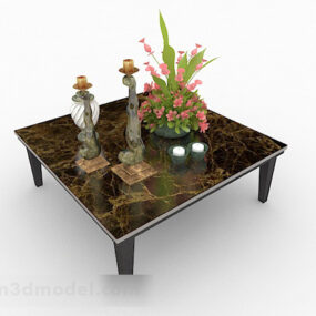 Marble Square Coffee Table Furniture 3d model