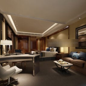 Master Bedroom Elegant Design 3d-modell