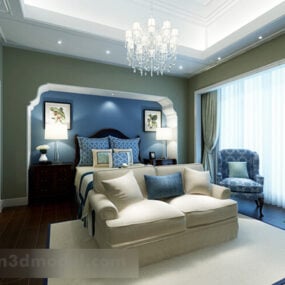 Mediterranean Bedroom Interior 3d model