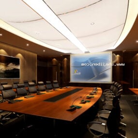 Modelo 3D do interior da conferência da sala de reuniões