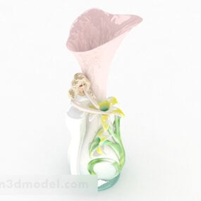 3D model dekorace láhve ve tvaru mořské panny