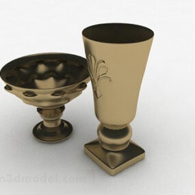 Decorazione della tazza per uso domestico in metallo Modello 3d