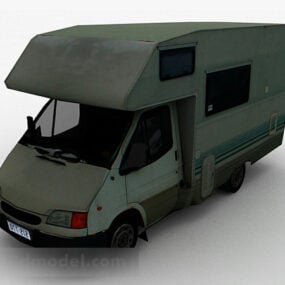 3D-Modell eines alten Fahrzeug-Minivans