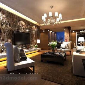 Mix Living Room Tv Wall Interior 3d model