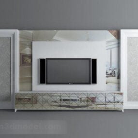 Mô hình nội thất tường nền TV hiện đại 3d
