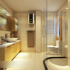 Moderne badkamer volledige set interieur 3D-model