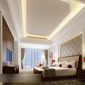现代卧室天花板内饰3d模型