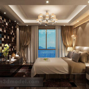 Modern Bedroom Chandeliers Interior 3d model