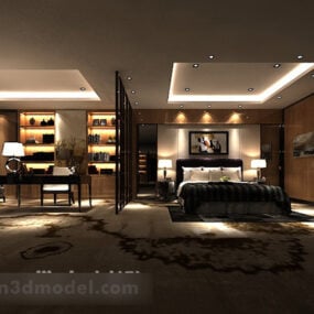 Modernes 3D-Modell der Schlafzimmertrennwand