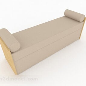 Modern Beige Long Footstool 3d model
