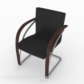 Modern Black Home Leather Chair 3d model