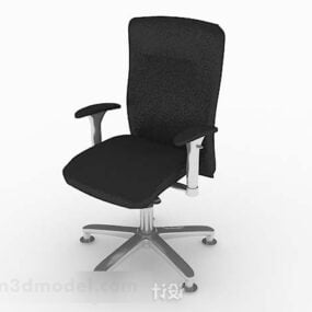 3д модель современного черного кресла на роликах