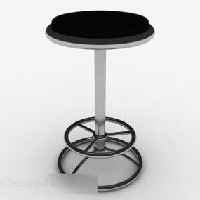 Moderni musta pyöreä baarituoli 3D-malli