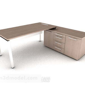 Modern Brown Desk 3d model