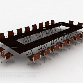3д модель деревянного конференц-стола в форме лодки