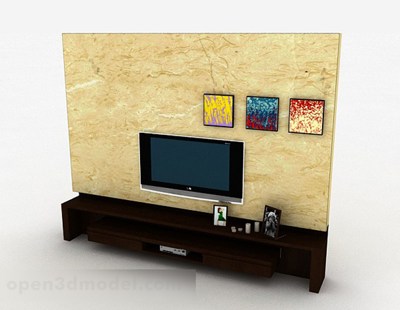 Modern Brown Wide Tv Cabinet Free 3d Model Max Open3dmodel