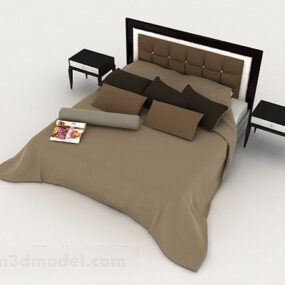 Model 3d Bed Omah Minimalis Coklat Modern