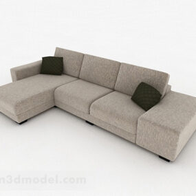 Modernes, braunes, minimalistisches Multisitzer-Sofa, 3D-Modell