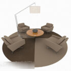 Moderne Business Minimalistisk Brun Sofa
