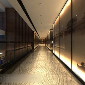 Interior del pasillo moderno modelo 3d