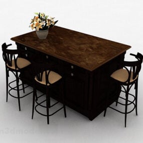 Modern Dining Table Combination Furniture 3d model