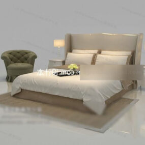 Furniture Modern Double Bed 3d model