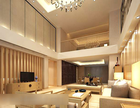 Modern Duplex Living Room Interior Design 3d Model - .Max, .Vray ...
