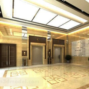 Interior moderno del pasillo del ascensor V1 modelo 3d