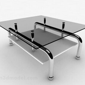 Mobília moderna de mesa de centro de vidro V1 modelo 3d
