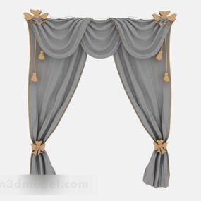 Modern Gray Home Curtains 3d model