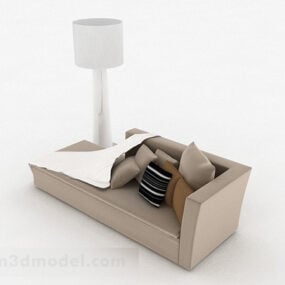 Modern gray single sofa with Lamp 3d model