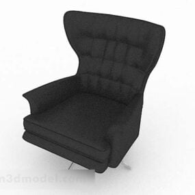 เก้าอี้เลานจ์สีดำระดับไฮเอนด์ที่ทันสมัยแบบ 3 มิติ