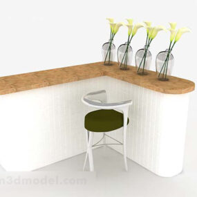 Mẫu bàn ghế quầy bar gia đình hiện đại 3d