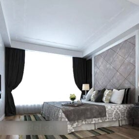 Intérieur de chambre à coucher moderne et simple modèle 3D
