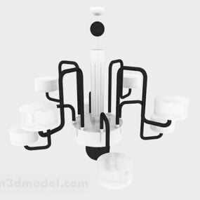 Modernes, schwarz-weißes Kronleuchter-3D-Modell für Zuhause