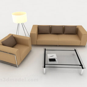 نموذج أريكة براون للمنزل الحديث ثلاثي الأبعاد