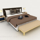 Moderní domácí hnědá manželská postel