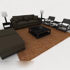 نموذج أريكة مودرن هوم رمادي غامق ثلاثي الأبعاد