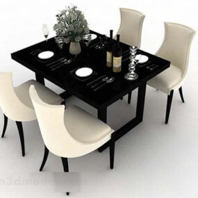 שולחן אוכל וכיסא ביתי דגם תלת מימד