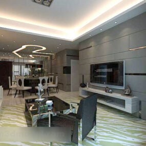 Modern Home Minimalist Living Room Interior 3d model