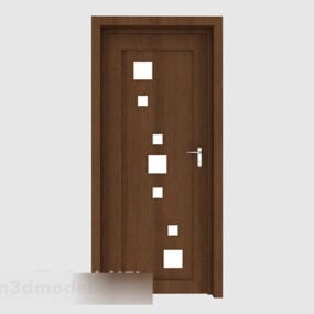 Modern Home Simple דלת עץ מלא דגם תלת מימד