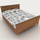 现代家庭木制图案双人床