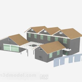 3д модель современного коттеджного дома