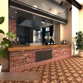Wnętrze kuchni wiejskiej Model 3D