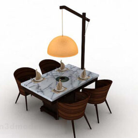 Modern Leisure Dining Table Chair 3d model