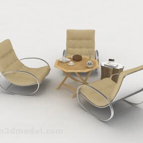 Modern Leisure Minimalist Table And Chair 3d model