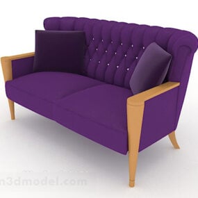 Nowoczesny fioletowy model podwójnej sofy 3D